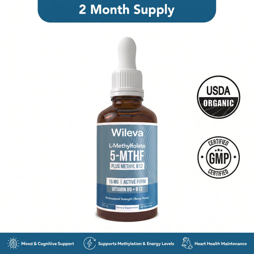 Wileva 5-MTHF + Methyl B12. Clear Your Mind. Find Your Focus. Feel Like You Again.